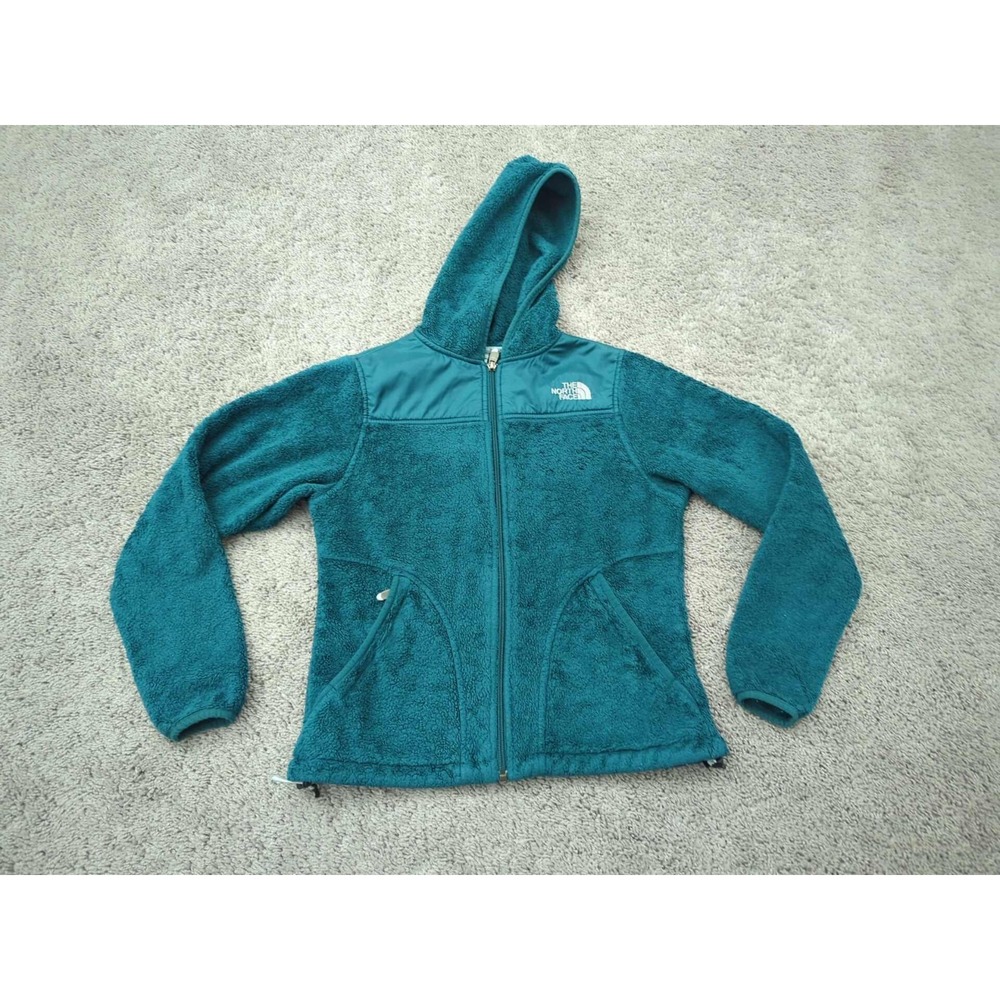 The North Face Jacket Womens XS Green Full Zip Hooded Zip Pockets Fleece Outdoor
